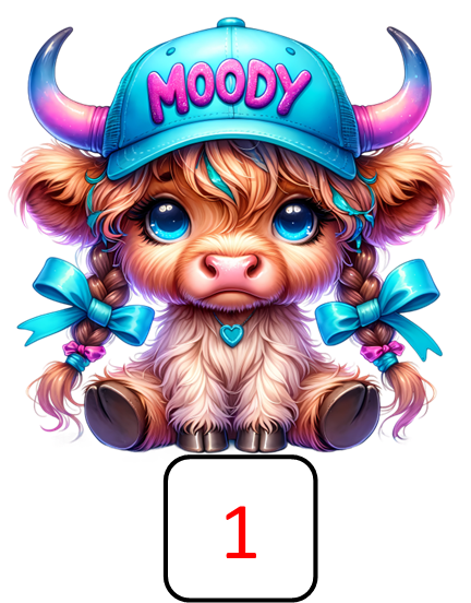 Highland Cow Sweatshirt Hooded (printed) Moody Cap 1 design