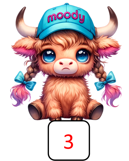 Highland Cow Hooded Sweatshirt (printed) Moody Cap 3 design