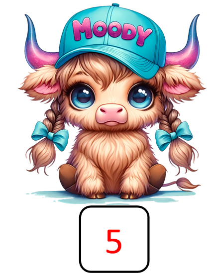 Highland Cow2 Hooded Sweatshirt (printed) Moody Cap 5 design