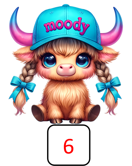 image of a Colourful moody cow hooded highland cow sweatshirt
