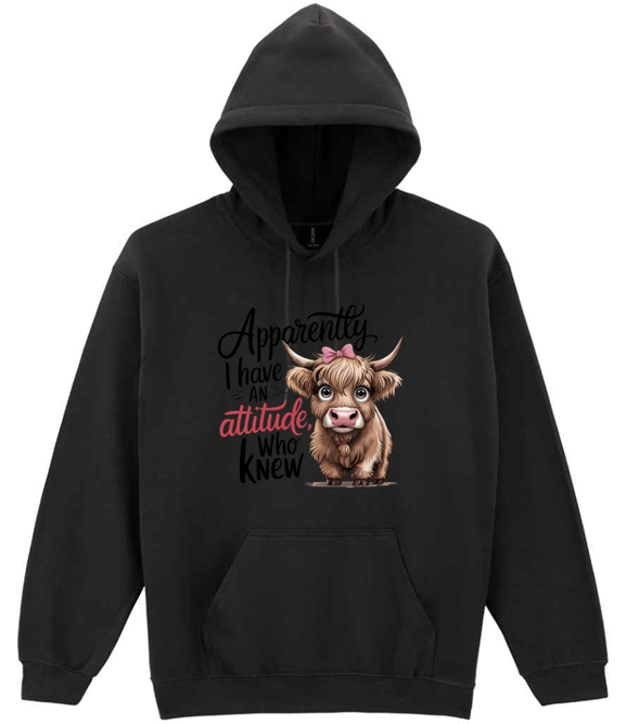 I have issues design Highland Cow Hooded Sweatshirt (printed) apparently I have issues design - Image 12