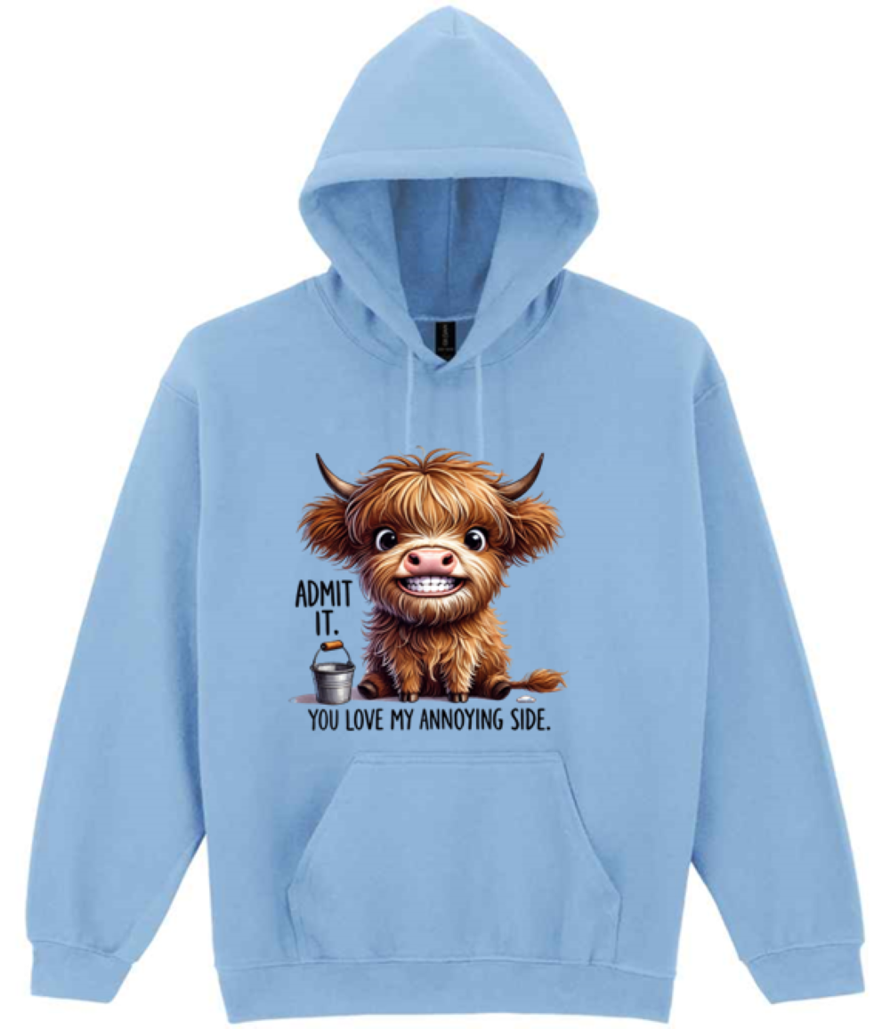 Admit it Highland Cow Design Hooded Sweatshirt (printed) - Image 6
