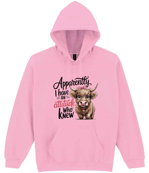 I have issues design Highland Cow Hooded Sweatshirt (printed) apparently I have issues design - Image 7