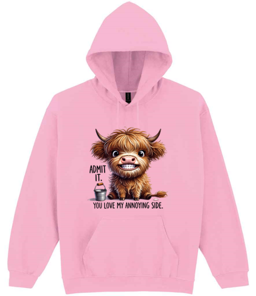 Admit it Highland Cow Design Hooded Sweatshirt (printed) - Image 7