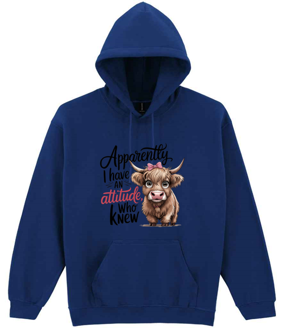 I have issues design Highland Cow Hooded Sweatshirt (printed) apparently I have issues design - Image 6