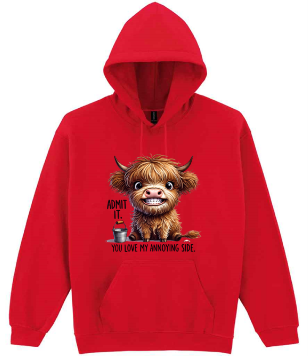 Admit it Highland Cow Design Hooded Sweatshirt (printed) - Image 10
