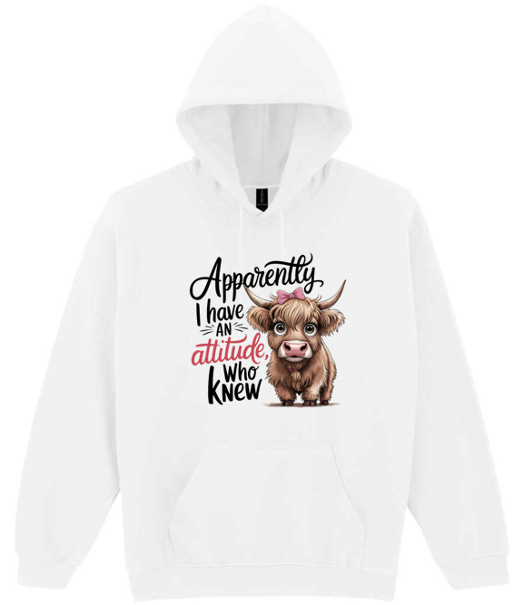 I have issues design Highland Cow Hooded Sweatshirt (printed) apparently I have issues design - Image 2