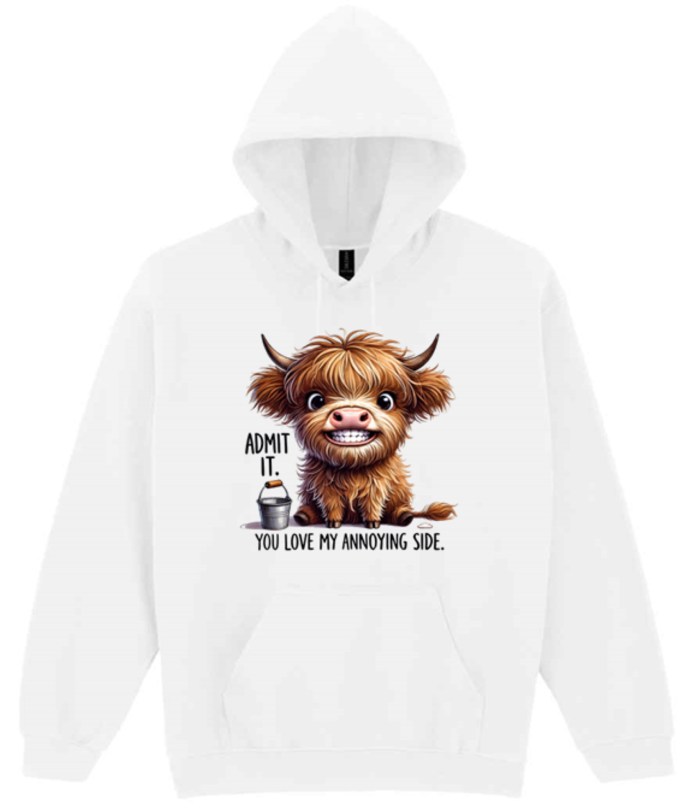Admit it Highland Cow Design Hooded Sweatshirt (printed) - Image 12